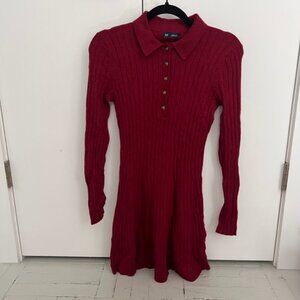 Gap CashSoft Polo Mini Sweater Dress in Red Delicious